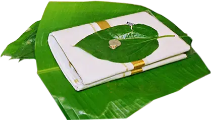 Traditional Indian wedding betel leaf setup PNG with ceremonial cloth, auspicious ritual element, cultural Hindu marriage HD design.